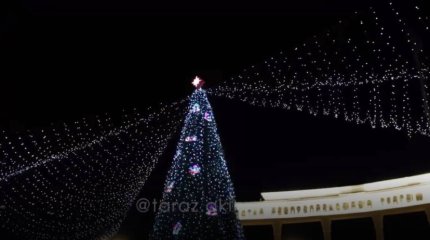 Новогоднюю ёлку подожгли в Таразе