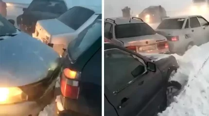 Ақтөбедегі тас жолда 11 көлік соғылып қалды