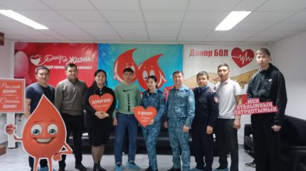 «Алғыс айту» күніне орай қылмыстық атқару жүйесі мекемесінің қызметкерлері қан тапсырды