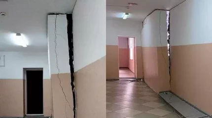 Ақтөбеде мектептегі шаруашылық бөлмесінің қабырғасы сөгіліп кетті