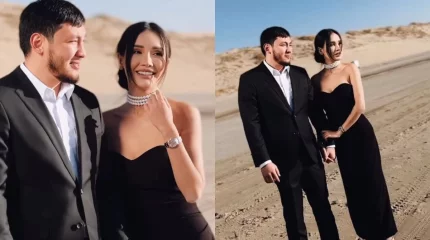 Айжан Байзақова күйеуін көрсетті