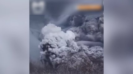 Гигантский столб вулканического пепла перекрыл солнце на Камчатке