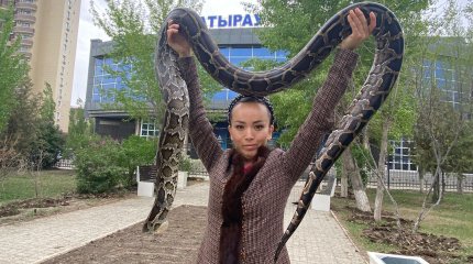 Казахстанка рассказала о жизни с трехметровым питоном