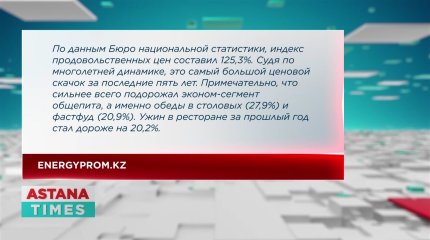 Казахстанцы стали тратить больше на питание в кафе и ресторанах