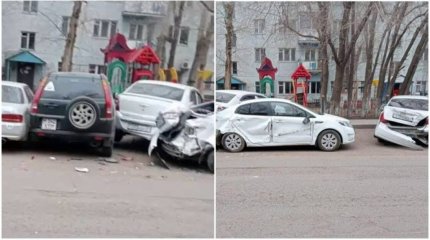 Астанада 6 көлікті соққан «КамАЗ» жүргізуші іздестіріліп жатыр