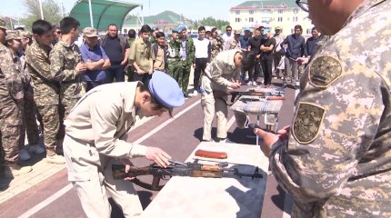 Қызылордалық оқушылар «Айбын» әскери патриоттық жастар сайысында бақ сынады