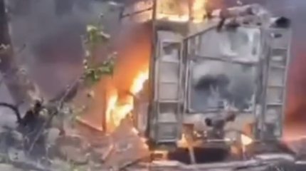 Пожарная машина сгорела при тушении пламени в «Семей орманы»