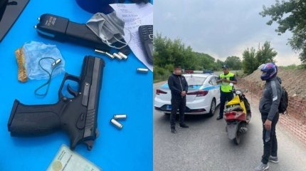Алматыда ұрланған тапанша мен оқ алып бара жатқан курьер ұсталды