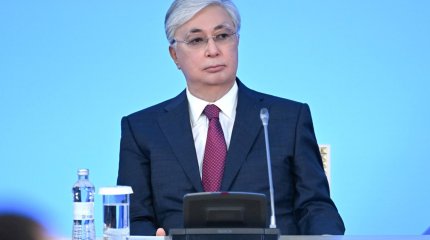 Касым-Жомарт Токаев выступает на Национальном курултае в Туркестане