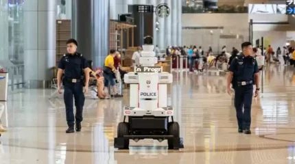 Робот полицейлер Сингапур әуежайын патрульдеп жүр