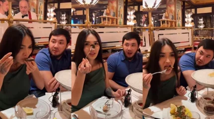 Күйеуімен Францияға аттанған Айжан Байзақова ұлу мен бақа жеп жүр