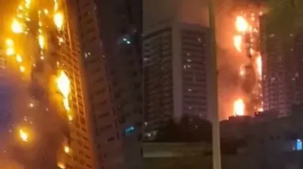 Біріккен Араб Әмірліктерінің Аджман қаласында зәулім ғимарат өртенді