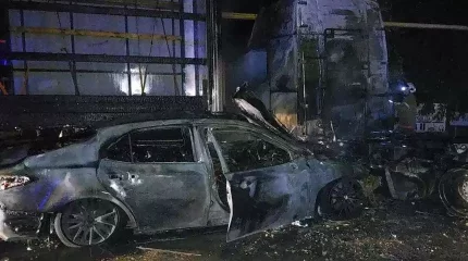 Жаркентте бір-біріне соғылған көліктер жанып кетті, бір адам мерт болды