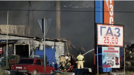 Газ загорелся на заправке в Актюбинской области