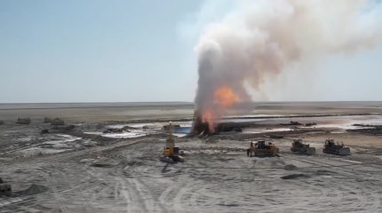 Более 300 млн тенге ушло на ликвидацию пожара на мангистауском месторождении, но огонь не потушен