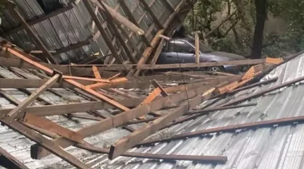 Алматыда шатыр опырылды: бірнеше көлік зардап шекті