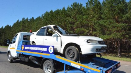 Разбитую в ДТП Toyota провезут по дорогам СКО