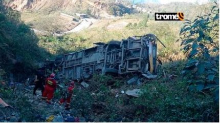 Автобус с пассажирами упал в пропасть в Перу