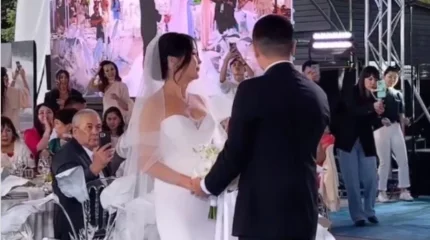 "Көзіне жас алған": Асел Сәдуақасованың үйлену тойы болды