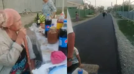 Жетісу облысында ауыл тұрғындары жолдың жөнделгенін атап өтіп, дастархан жайған