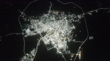 Сердце, замкнутое в кольцо: ночную Астану показали из космоса