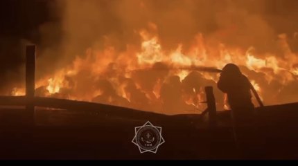 210 тонн сена сгорело в мощном пожаре в ВКО (ВИДЕО)