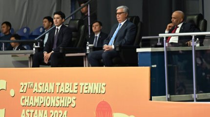 Токаев посетил финальные матчи Чемпионата Азии по настольному теннису