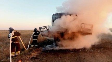 Солтүстік Қазақстанда жүк көлігі өртеніп кетті