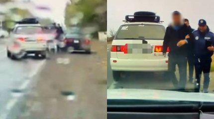 Алматинец прищемил полицейскому руку дверью авто и протащил по дороге (ВИДЕО)