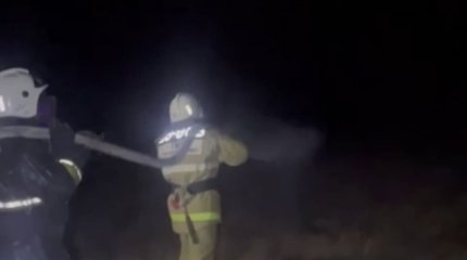 Пожар на границе с Россией потушили костанайские спасатели