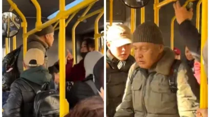 Алматыда ер адам автобуста телефонмен қатты сөйлескен әйелді ұрып жіберді