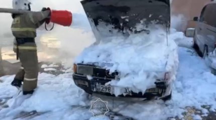 Авто сгорело на левом берегу Астаны