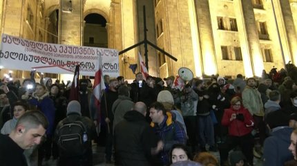 В Грузии начались протесты против отказа от переговоров с ЕС
