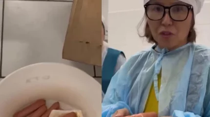 Мектепте балаларға шошқа етін берген