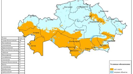 О подтоплениях сразу в нескольких регионах предупредил «Казгидромет»