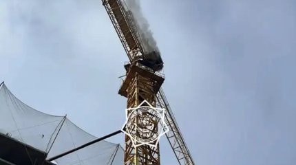 Астанада кран мұнарасындағы кабина өртенді