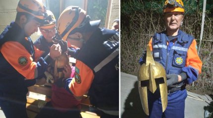 Құтқарушылар қызылордалық жігіттің басынан темір дулығаны әрең шешті