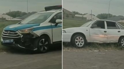 Пьяный туркестанец протаранил патрульное авто в Шымкенте