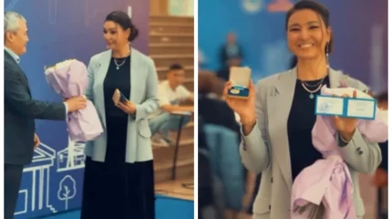 "Қуанышымда шек жоқ”: Бүркіттің жары Аиша “Мәдениет саласының үздігі” төс белгісімен марапатталды