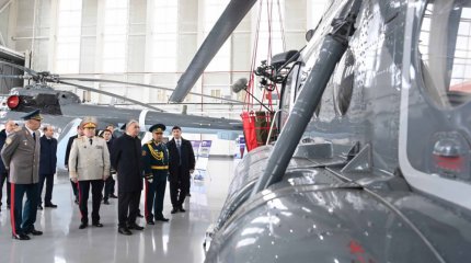 Президент  Ұлттық ұлан авиабазасының ашылу рәсіміне қатысты
