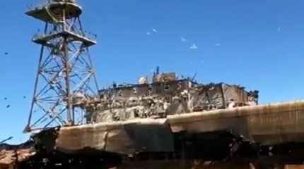 Затонувший в Каспийском море корабль сняли на видео в Мангистауской области