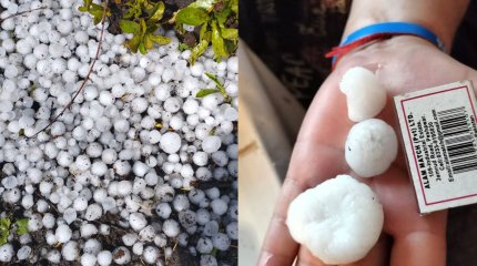 Гигантский град выпал в Северо-Казахстанской области