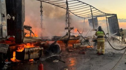 Ақтөбе облысында жүк көлігі өртенді