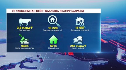 Су тасқынынан кейін инфрақұрылымды қалпына келтіру үшін 48,7 млрд теңге керек