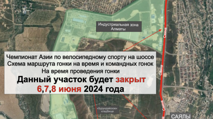 Чемпионат Азии по велоспорту: в Алматы перекроют улицы