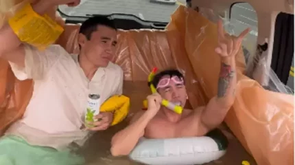 "Ақша не істетпейді": көлігін бассейнге айналдырған блогерлер жазаланды