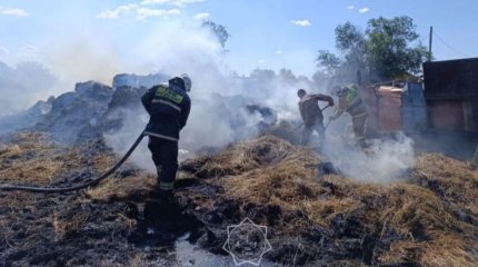 Ақтөбеде шаруашылық қожалықтың шөбі өртенді