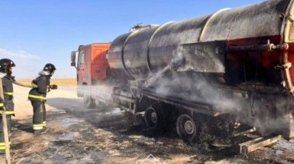 Маңғыстау облысында жүк көлігі өртенді