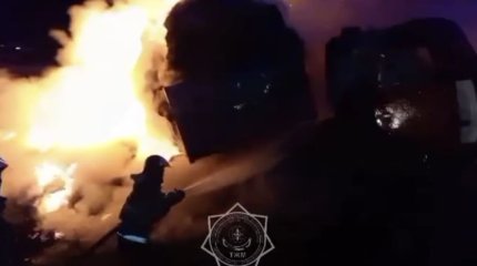 Большегрузы сгорели в Костанайской области