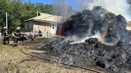 Түркістан облысында шөп тиелген жүк көлігі өртеніп кетті